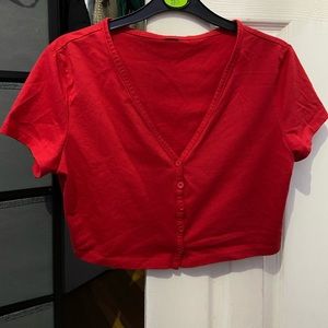 Red crop top w/ buttons